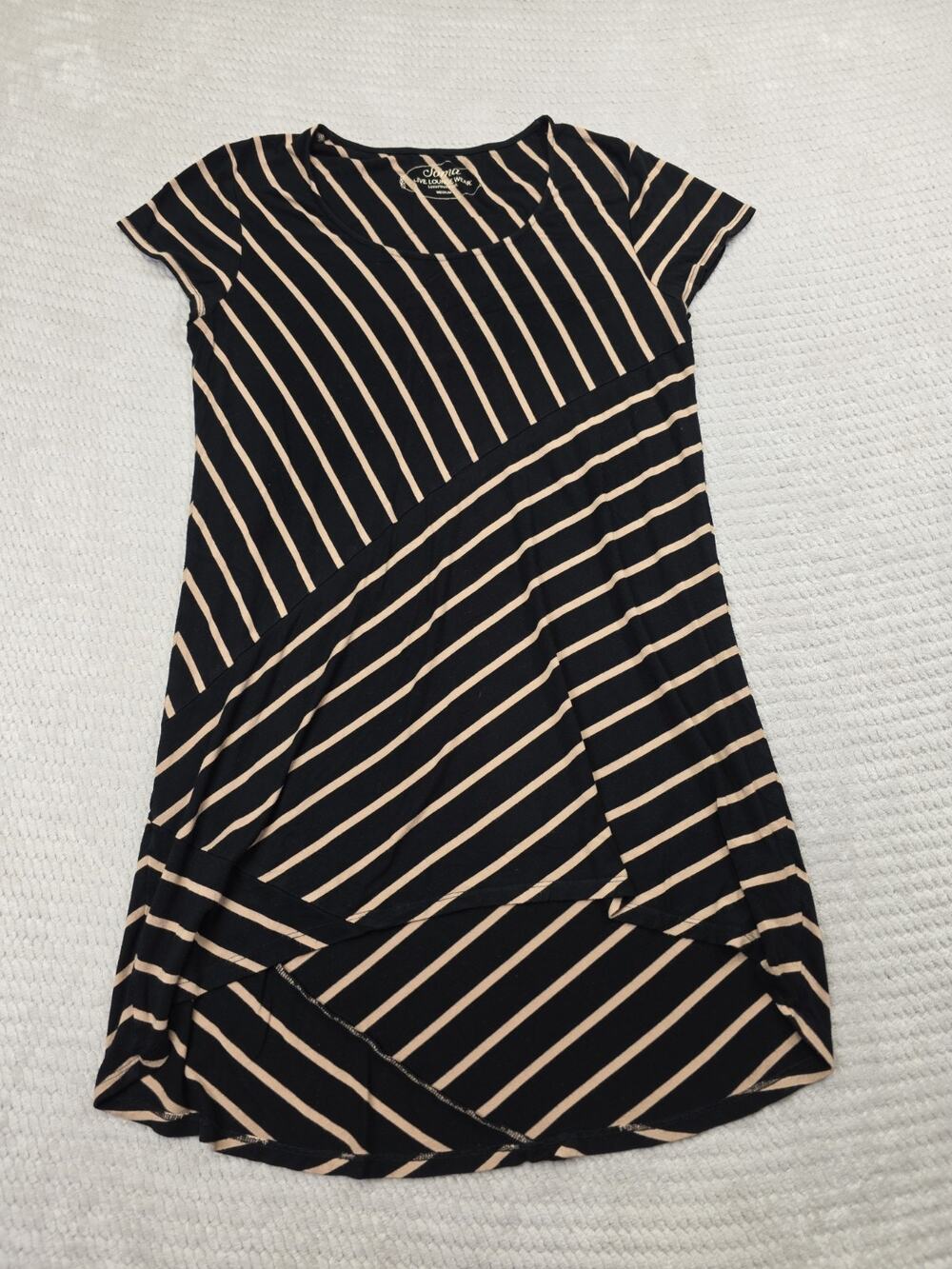 Soma Dress Womens Medium Asymmetrical Hem Black & Tan